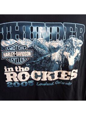 Harley-Davidson XXL men's T-shirt Thunder Rockies 2005 Loveloand Colorado USA